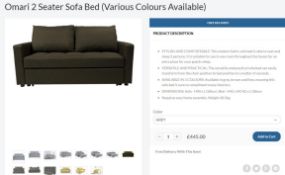 Omari 2 Seater Sofa Bed - Brown