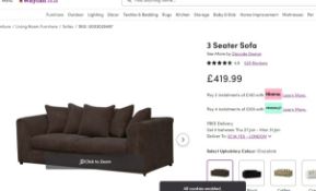 Zipcode Design 3 Seater Sofa RRP £419