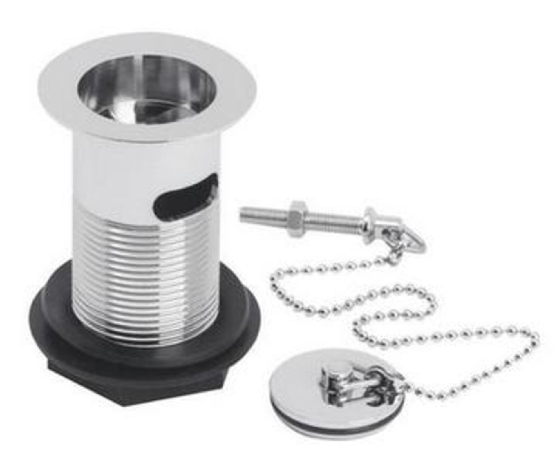ZZ-ULT-E303 - Hudson Reed Basin Waste with Brass Plug and Ball Chain Chrome - Slotted. ...