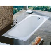 ZZ-ROC-2371J3000 - Roca Contesa Single Ended Steel Bath With Anti-Slip - 1600mm x 700mm -2 Tap...