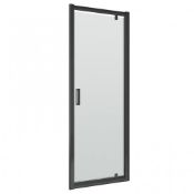 ZZ-ULT-SQPD80BP - Hudson Reed Pacific Black Profile Pivot Shower Door - 800mm Wide - 6mm Glass...