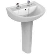 ZZ-IS-E895101 - Ideal Standard Sandringham 21 Wall Hung Basin - 550mm Wide - 2 Tap Hole - White...