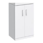 ZZ-PRE-NVX193 - Hudson Reed Nuie Checkers Floor Standing Vanity Cabinet - 460mm Wide - White. ...