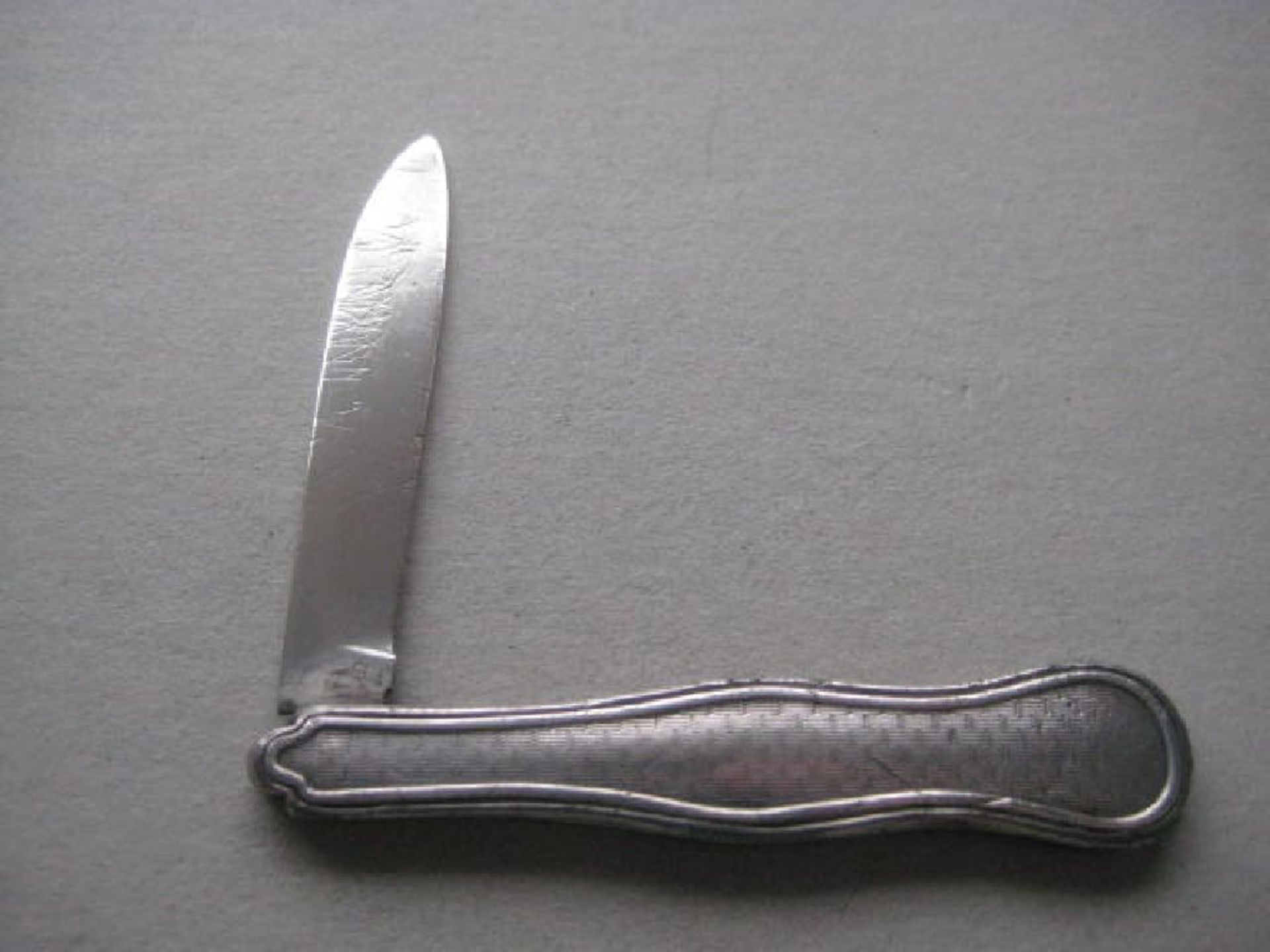 Victorian American All Silver Folding Fruit Knife - Image 2 of 8