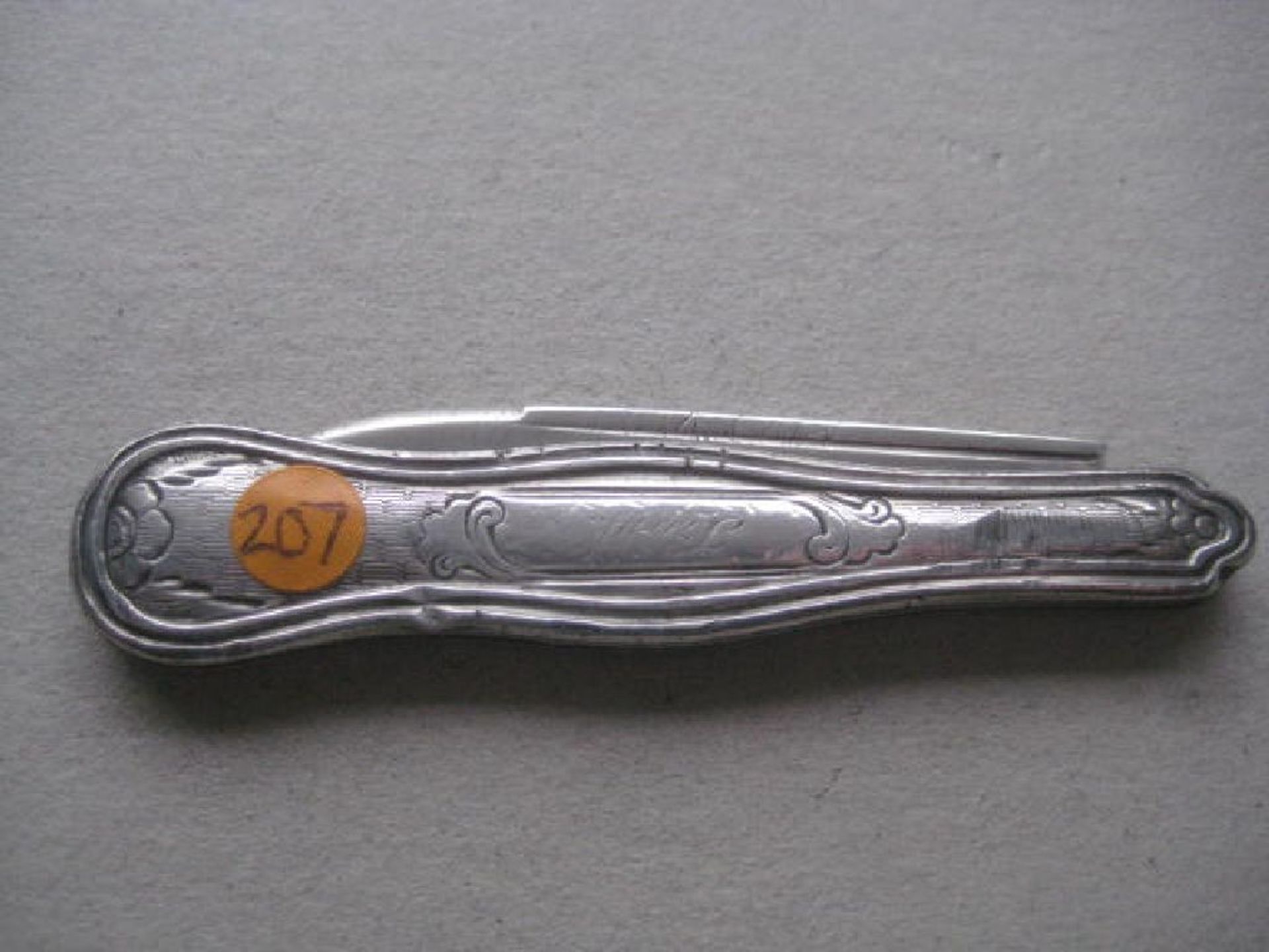 Victorian American All Silver Folding Fruit Knife - Image 7 of 8