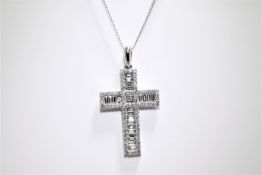 Diamond Cross set in 18ct White Gold