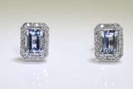 Aquamarine & Diamond Earrings