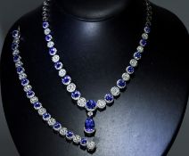 Tanzanite & Diamond Necklace & Bracelet Set