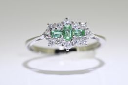 Emerald & diamond ring