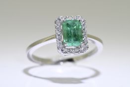 Emerald & diamond ring