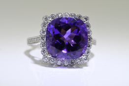 Amethyst & Diamond Ring