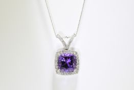 Amethyst & Diamond Pendant