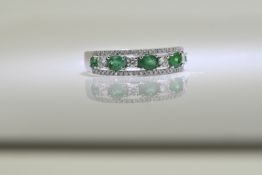 Emerald & diamond ring