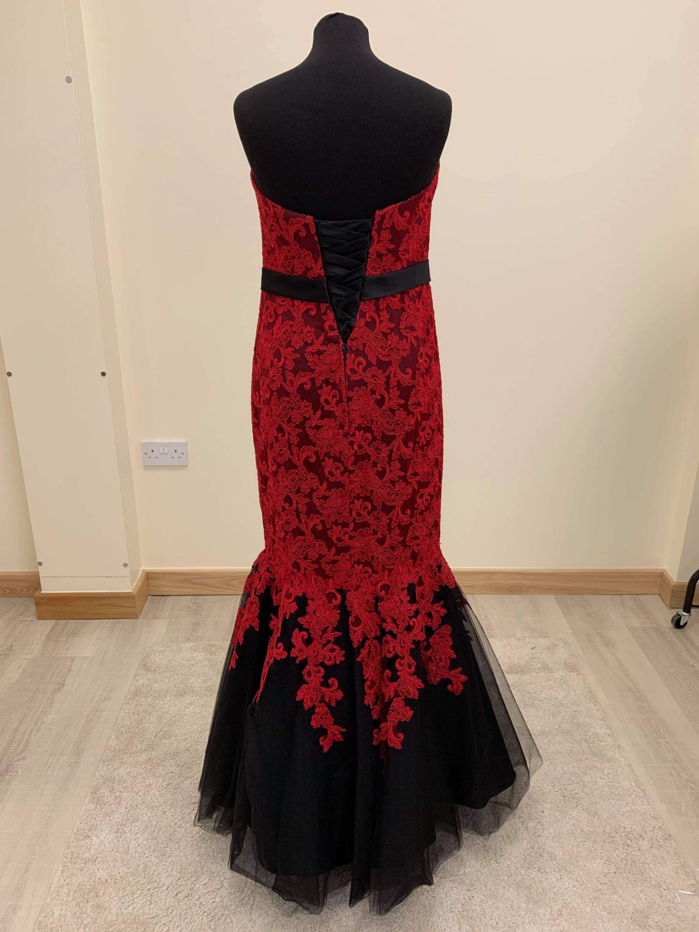 Wedding Dress Red and Black Size 12 £895 RRP