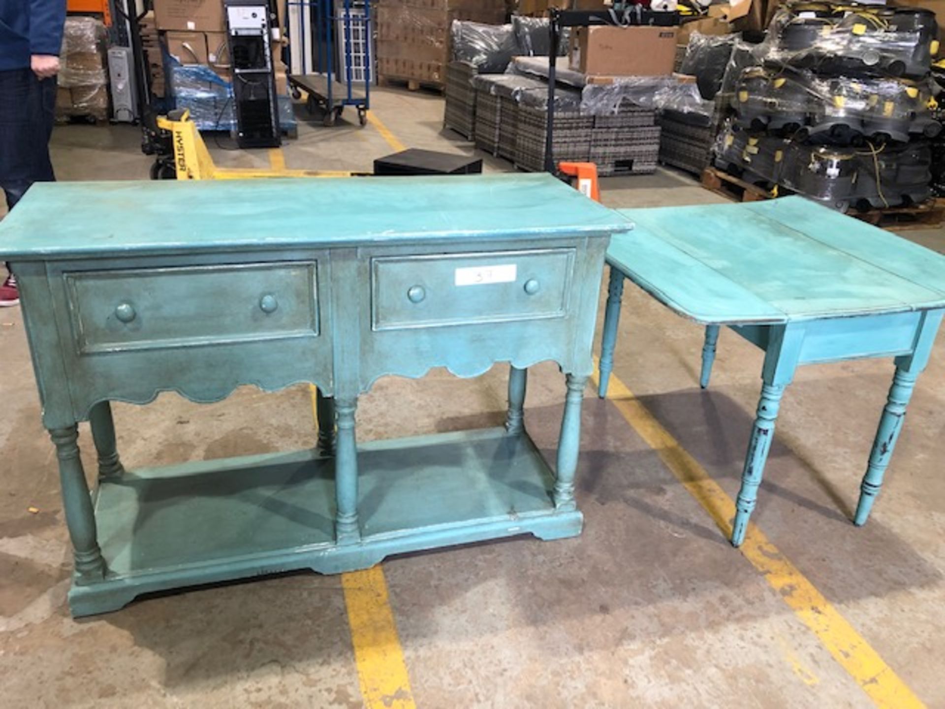 Shabby chic drop leaf table and double door sideboard