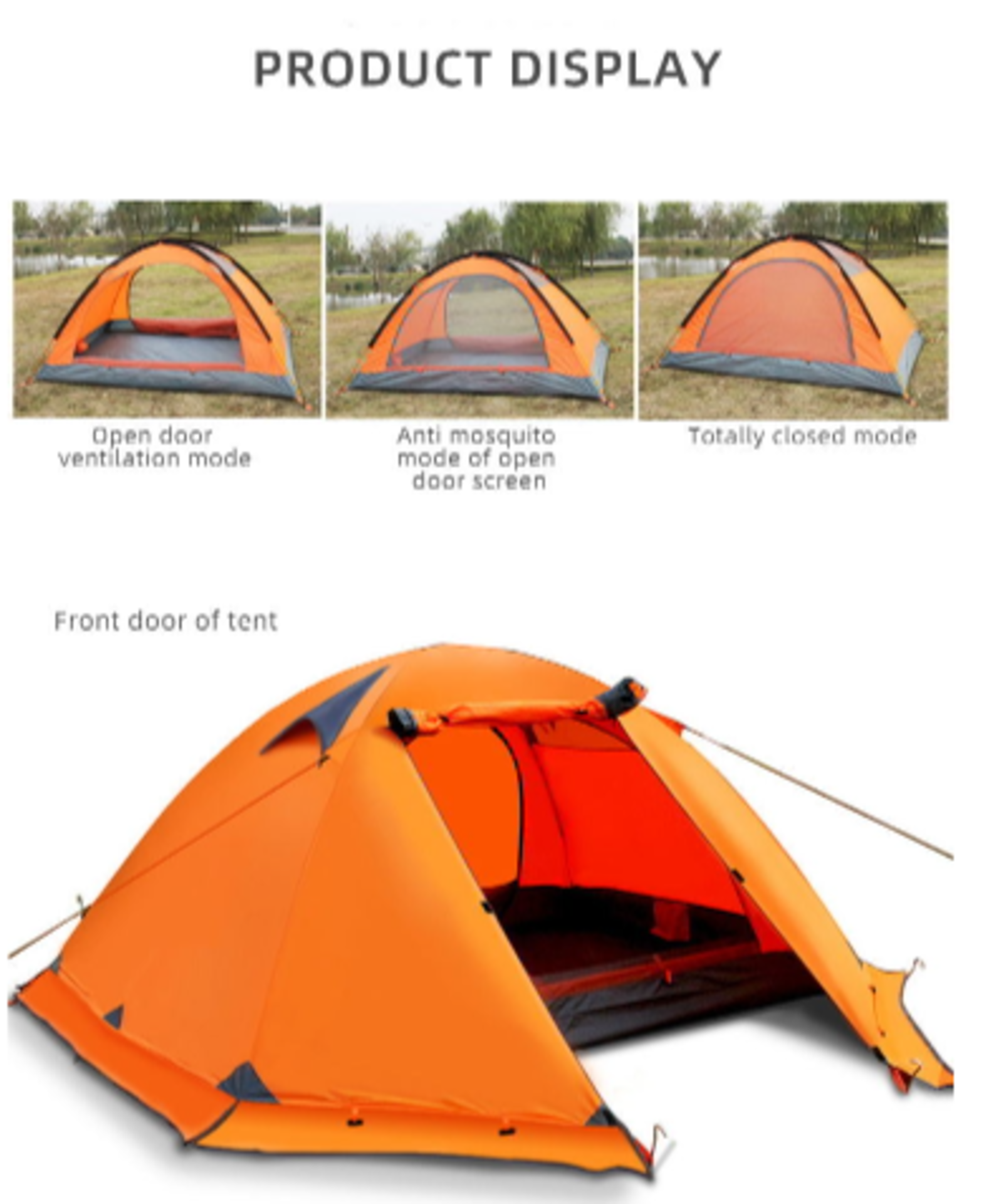 Hot Selling Waterproof 3-4 Person Outdoor Camping Backpacking Oxford Tent - Image 2 of 3