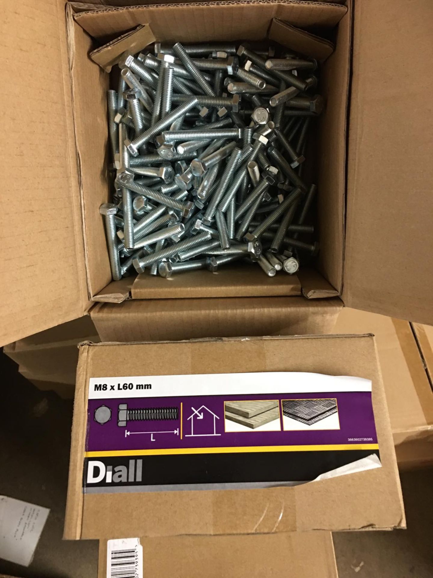 X6 Boxes Of 4Kg Hex Bolts M8 - L60 (NO VAT ON HAMMER)