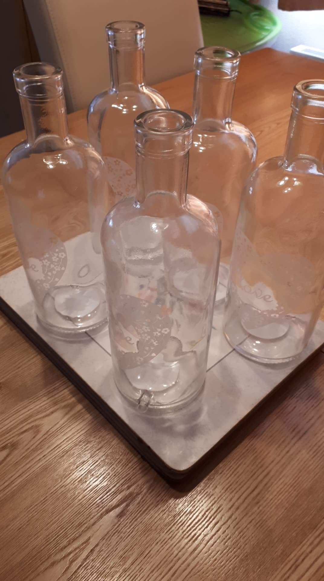 Glass LOVE vase bottles