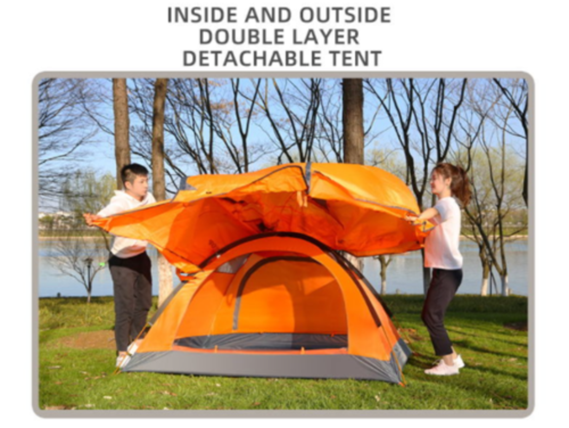 Hot Selling Waterproof 3-4 Person Outdoor Camping Backpacking Oxford Tent - Image 3 of 3