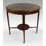 Edwardian Inlaid Oval Side Table