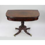 Regency Flame Mahogany Fold Over Top Tea Table