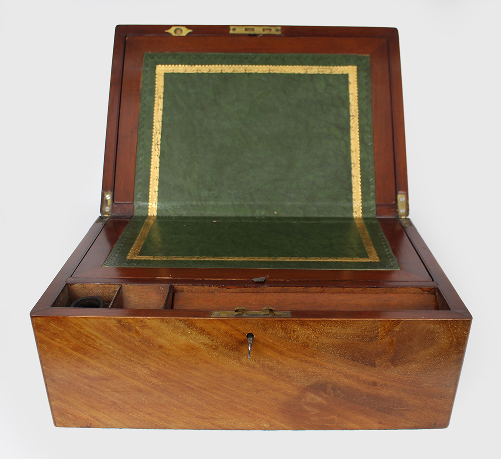 Antique Mahogany Inlaid Writing Box - Image 6 of 10