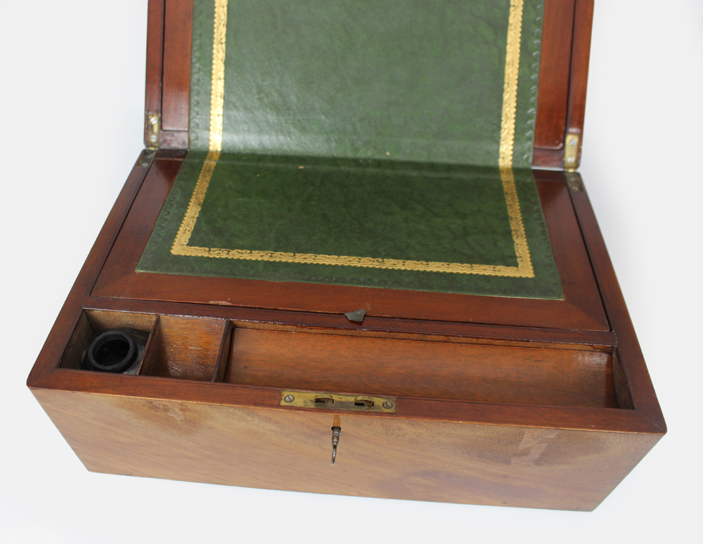 Antique Mahogany Inlaid Writing Box - Image 7 of 10