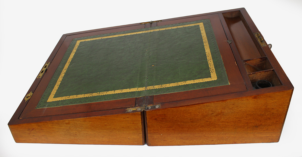 Antique Mahogany Inlaid Writing Box - Image 10 of 10