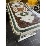 Italian Pietra Dura Marble Centre Table & 6 Chairs