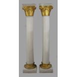 Pair of Painted Fibreglass Columns