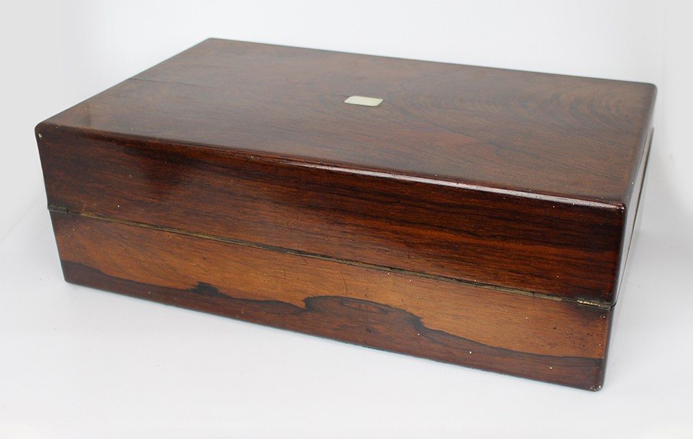 Antique Rosewood Writing Box - Image 4 of 7