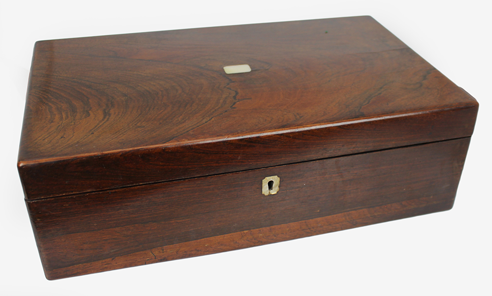 Antique Rosewood Writing Box - Image 7 of 7
