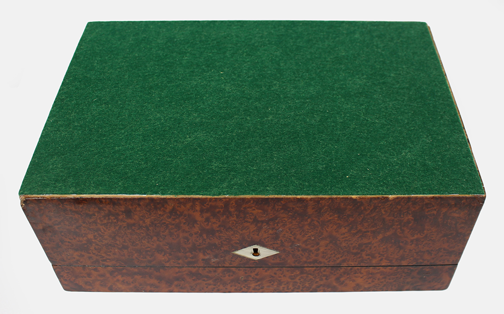 Regency Amboyna Silver Ebony & Abalone Inlaid Writing Box - Image 10 of 10