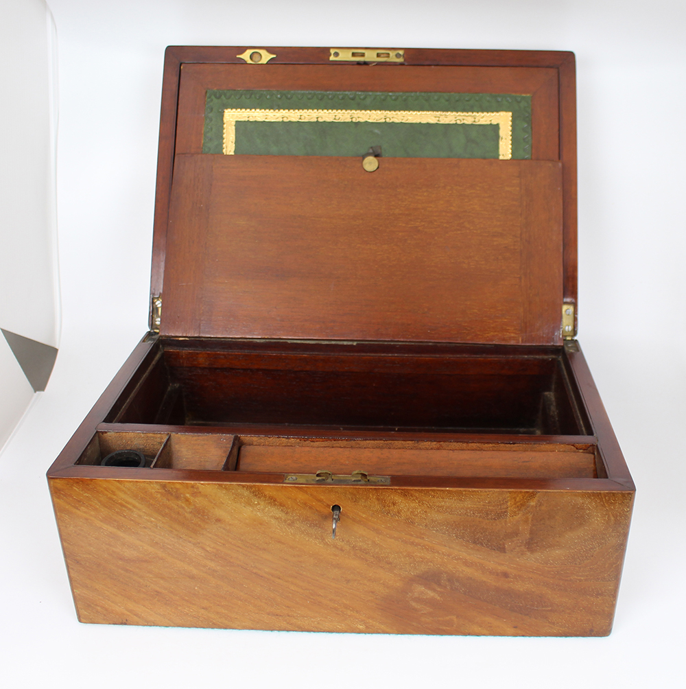 Antique Mahogany Inlaid Writing Box - Image 8 of 10