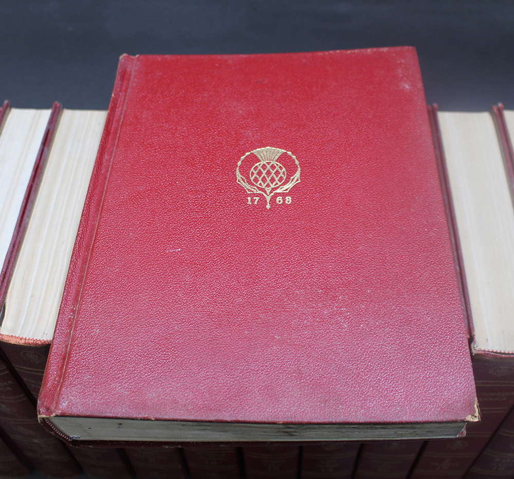 17 Volumes Part Encylopaedia Britannica Red Leather Bound - Image 5 of 6