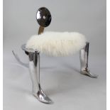 Designer Chromed Antique Shoemakers Chair