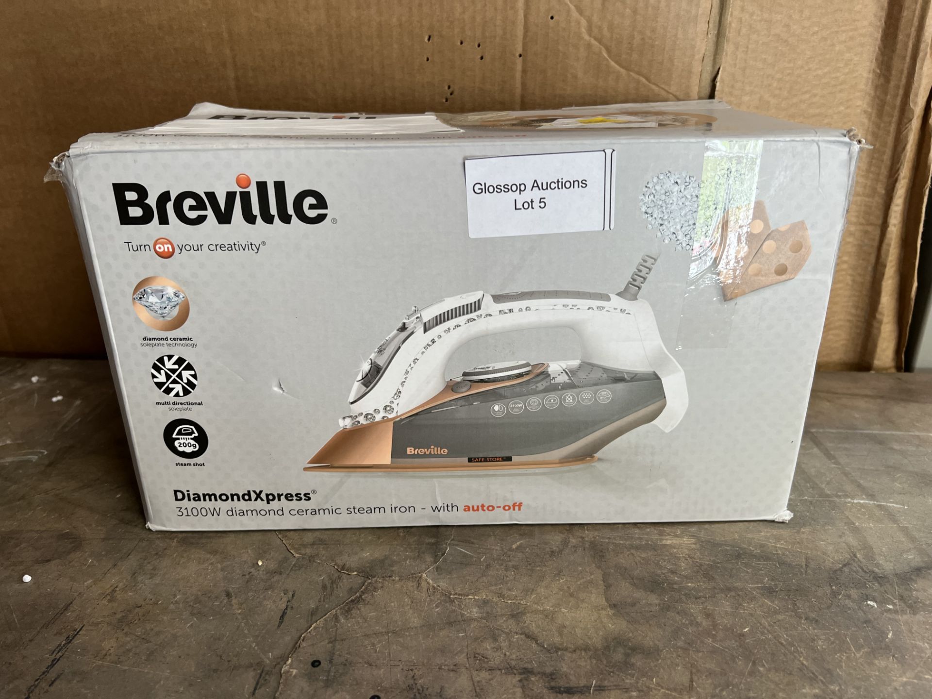 Breville VIN401 DiamondXpress Steam Iron. RRP £64.99 - GRADE U