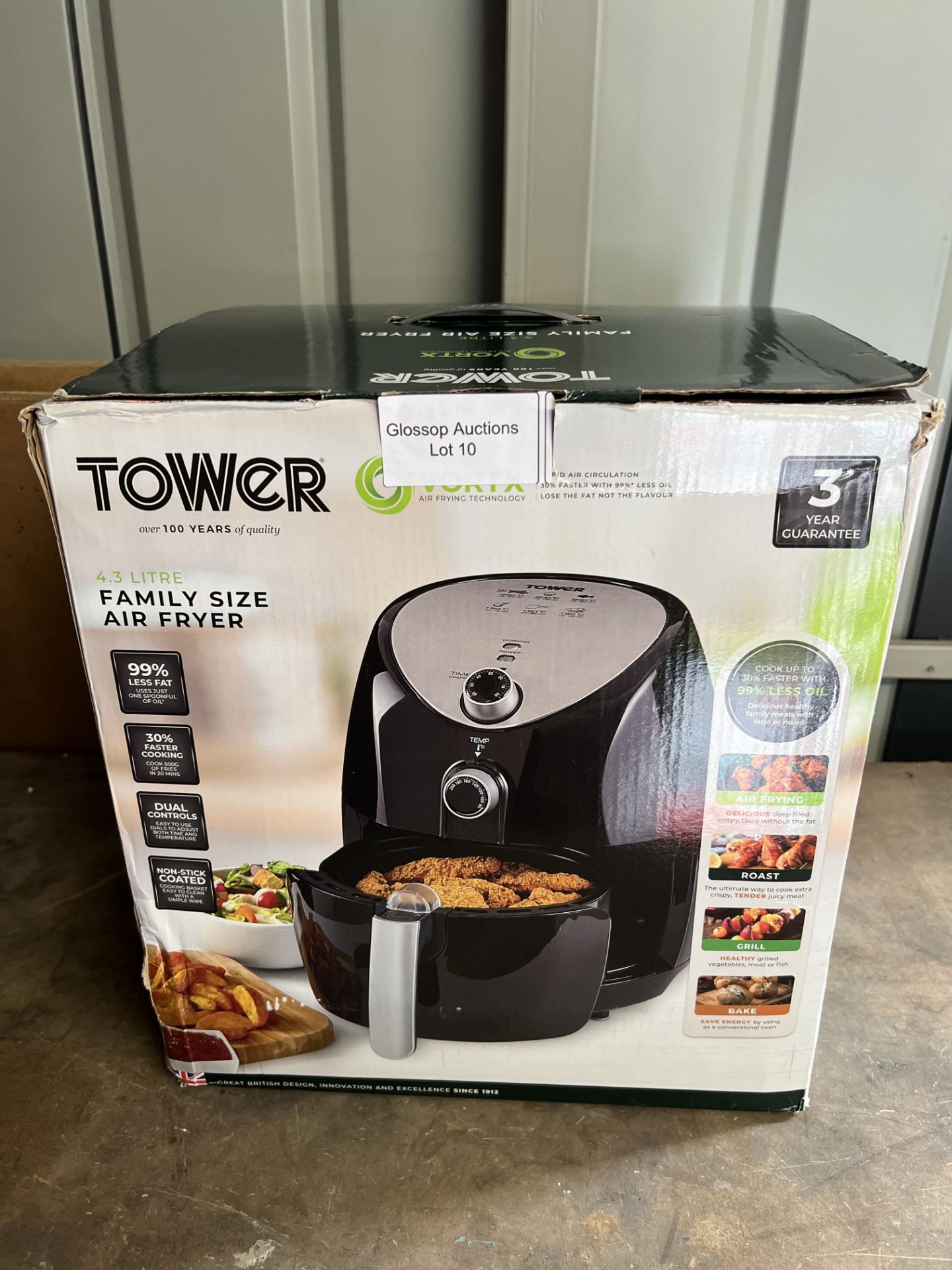 Tower T17021 Family Size Air Fryer with Rapid Air Circulation, 4.3 Litre. RRP £69.99 - GRADE U
