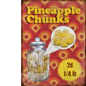 Traditional Sweet Shop Favourites "Pineapple Chunks" Metal Wall Art