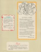 Double Sided Guinness Print 1937 "Olympics & Horn Of Plenty"A Genuine Double Sided Lithographed