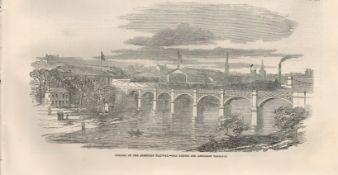 Opening Aberdeen Railway Dee Bridge Antique 1850 Newspaper.
