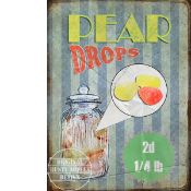 Traditional Sweet Shop Favourites "Pear Drops" Metal Wall Art