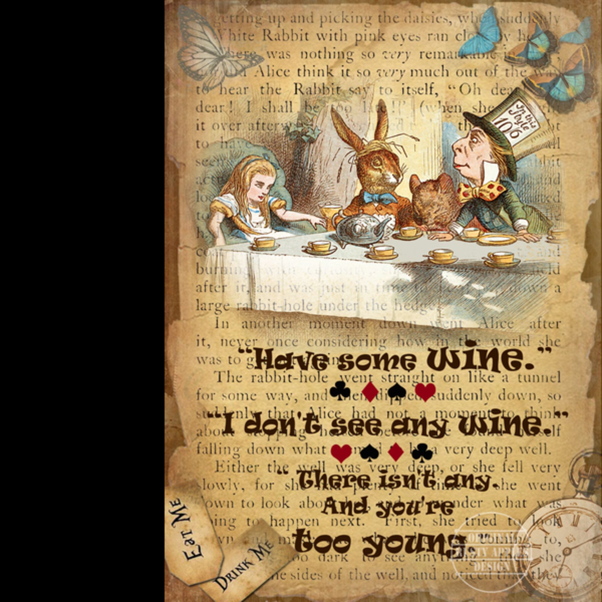 Alice In Wonderland Metal Sign "The Mad Hatters Tea Party"
