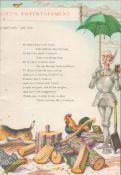 Double Sided Guinness Illustration Page 1952 "Alice In Wonderland"A Genuine Double Sided