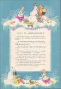 Double Sided Guinness Illustration Page 1952 " Alice In SnowmanslandA Genuine Double Sided