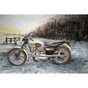 Triumph TR6 c Scrambler Motorbike Metal Wall Art