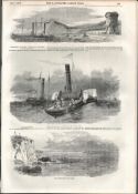 1850 Submarine Electric Telegraph Cable Dover- Calais Antique Newspaper