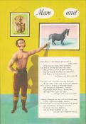 Double Sided Guinness Illustration Page 1953 "Man & Mare"A Genuine Double Sided Lithographed