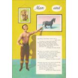 Double Sided Guinness Illustration Page 1953 "Man & Mare"A Genuine Double Sided Lithographed