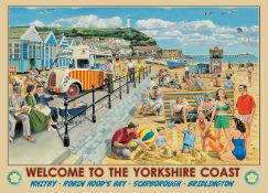 Nostalgic 1960s Britain Welcome To The Yorkshire Coast Metal SignDesigned Nostalgic Views Of Mid-